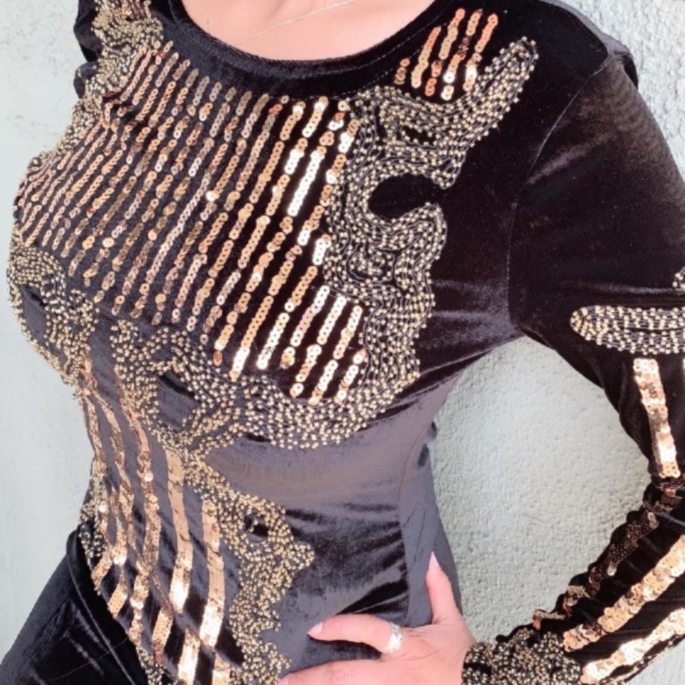 BEULAH velvet sequined mini dress